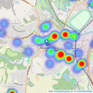 Chamberlains - Newton Abbot listings heatmap