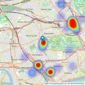 Champions - London listings heatmap