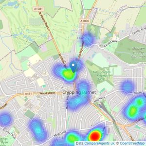 Chancellors - Barnet listings heatmap