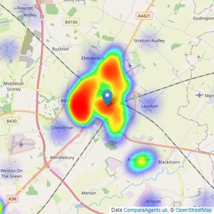 Chancellors - Bicester listings heatmap