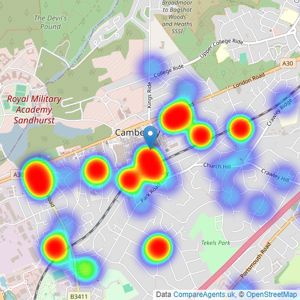 Chancellors - Camberley listings heatmap