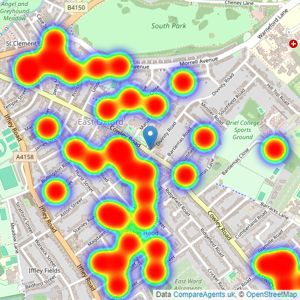 Chancellors - East Oxford listings heatmap