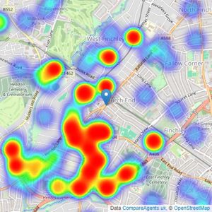 Chancellors - Finchley listings heatmap