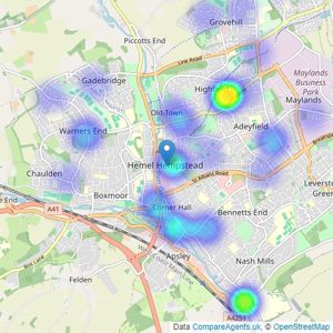 Chancellors - Hemel Hempstead listings heatmap