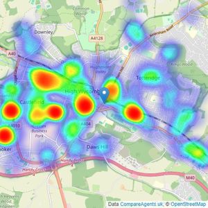 Chancellors - High Wycombe listings heatmap