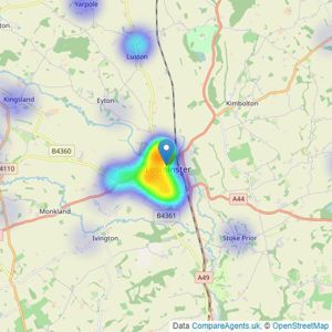 Chancellors - Leominster listings heatmap