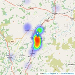 Chancellors - Llandrindod Wells listings heatmap