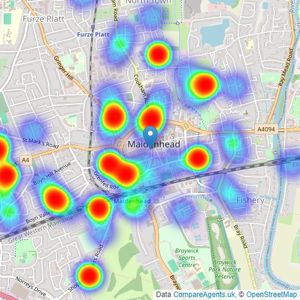 Chancellors - Maidenhead listings heatmap