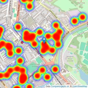 Chancellors - St John's Wood listings heatmap