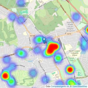 Chancellors - Stanmore listings heatmap