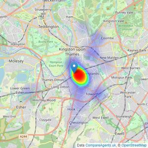 Chancellors - Surbiton listings heatmap