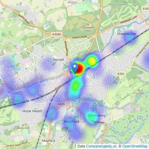 Chancellors - Woking listings heatmap