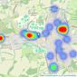 Chantries and Pewleys Estate Agents - Cranleigh listings heatmap