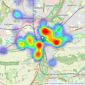 Chantries and Pewleys Estate Agents - Guildford listings heatmap