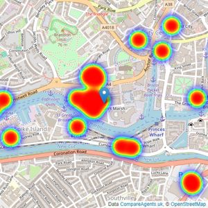 Chappell & Matthews - Bristol Harbourside listings heatmap