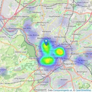 Chappell & Matthews - Whiteladies Road listings heatmap