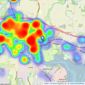 Chapplins Estate Agents - Fareham listings heatmap