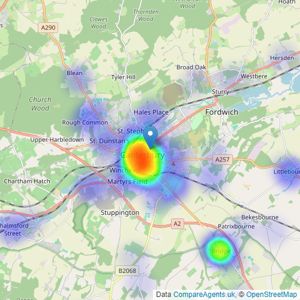 Charles Bainbridge - Canterbury listings heatmap