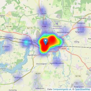 Charles Peck - Chichester listings heatmap