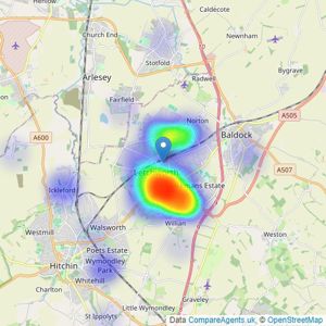 Charter Whyman - Letchworth listings heatmap