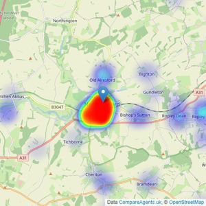 Charters - Alresford listings heatmap