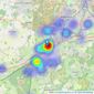 Charters - Farnham listings heatmap