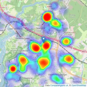 Charters - Park Gate listings heatmap