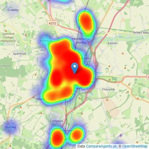 Charters - Winchester listings heatmap