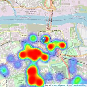 Chase Holmes - Jarrow listings heatmap