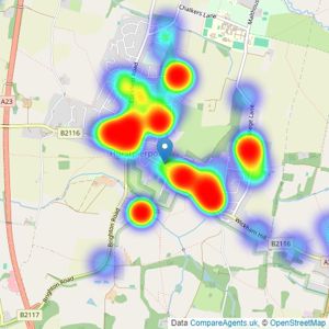 Chatt Estates - Hurstpierpoint listings heatmap