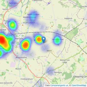 Chatterton Estate Agents Limited - Evesham listings heatmap