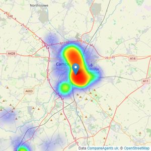 Cheffins Residential - Cambridge listings heatmap