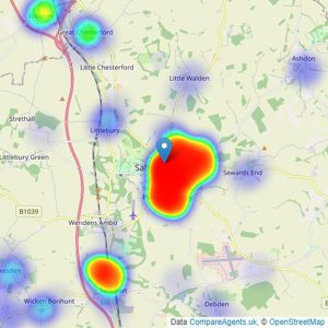 Cheffins Residential - Saffron Walden listings heatmap