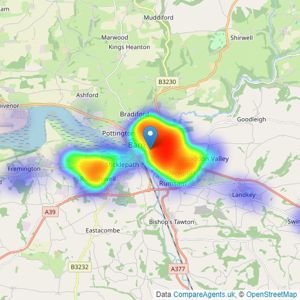 Chequers - Barnstaple listings heatmap