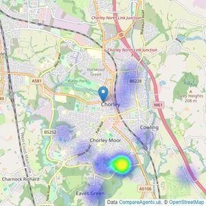 Chesters - Chorley listings heatmap