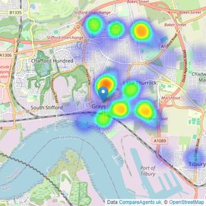 Chesters Estates - Grays listings heatmap