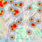 Chestertons Estate Agents - Fulham Parsons Green listings heatmap