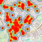 Chestertons Estate Agents - Fulham Road listings heatmap