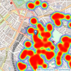 Chestertons Estate Agents - Pimlico listings heatmap