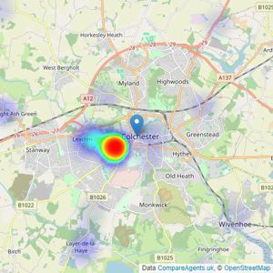 Chewton Rose - Colchester listings heatmap