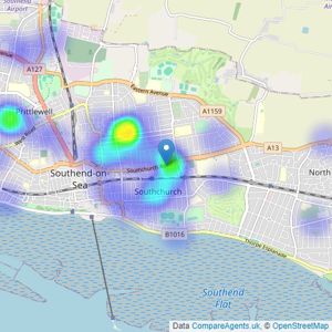 Chiddicks Homes - Southend-on-Sea listings heatmap