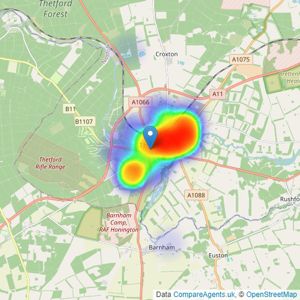 Chilterns - Thetford listings heatmap