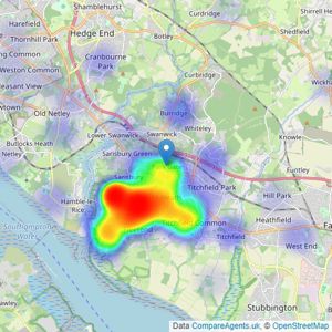 Chimneypots Estate Agents - Southampton listings heatmap