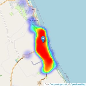 Choice Properties - Sutton-on-Sea listings heatmap