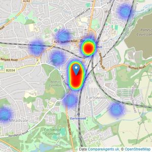 Choices - Redhill listings heatmap