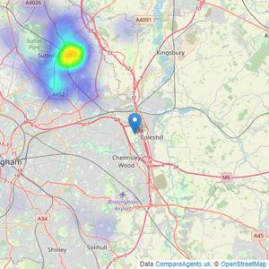 Chosen Home - Birmingham, Covering the Midlands listings heatmap