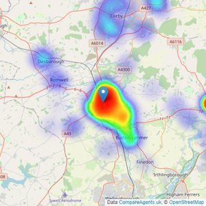 Chris George The Estate Agent - Kettering listings heatmap