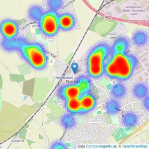 Chris North Properties LTD - Normanton listings heatmap