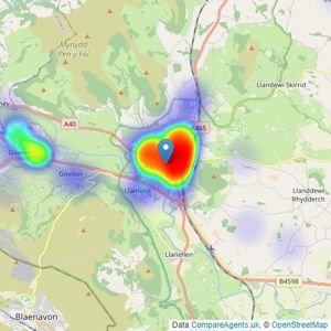 Christie Residential - Abergavenny listings heatmap