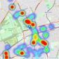 Christies - Cheam Sales listings heatmap